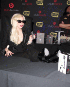 Lady Gaga Signing Copies of Her Album at Best Buy in LA